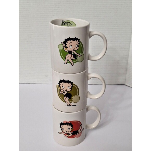 Betty Boop Coffee Mugs 2008 Kings Feature Syndicate SET of 3 Excellent Condition - Picture 1 of 10